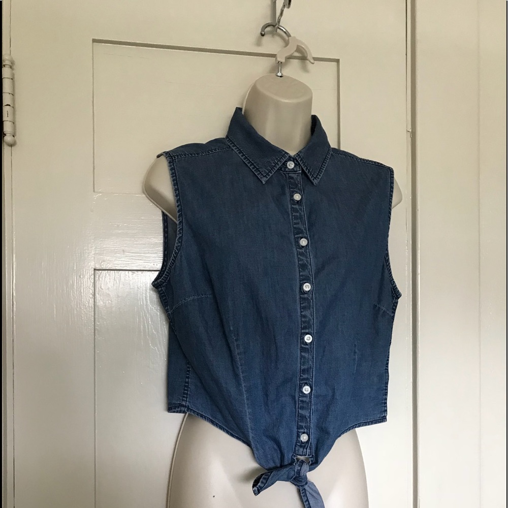 Aeropostale Denim Crop Top Shirt
